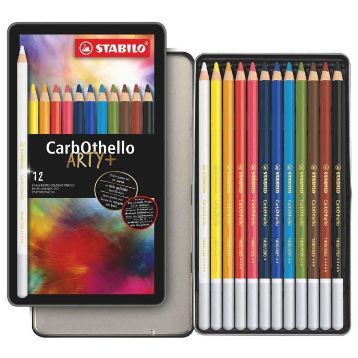 STABILO CarbOthello Pastel Pencils - Assorted Colours (Tin of 12)