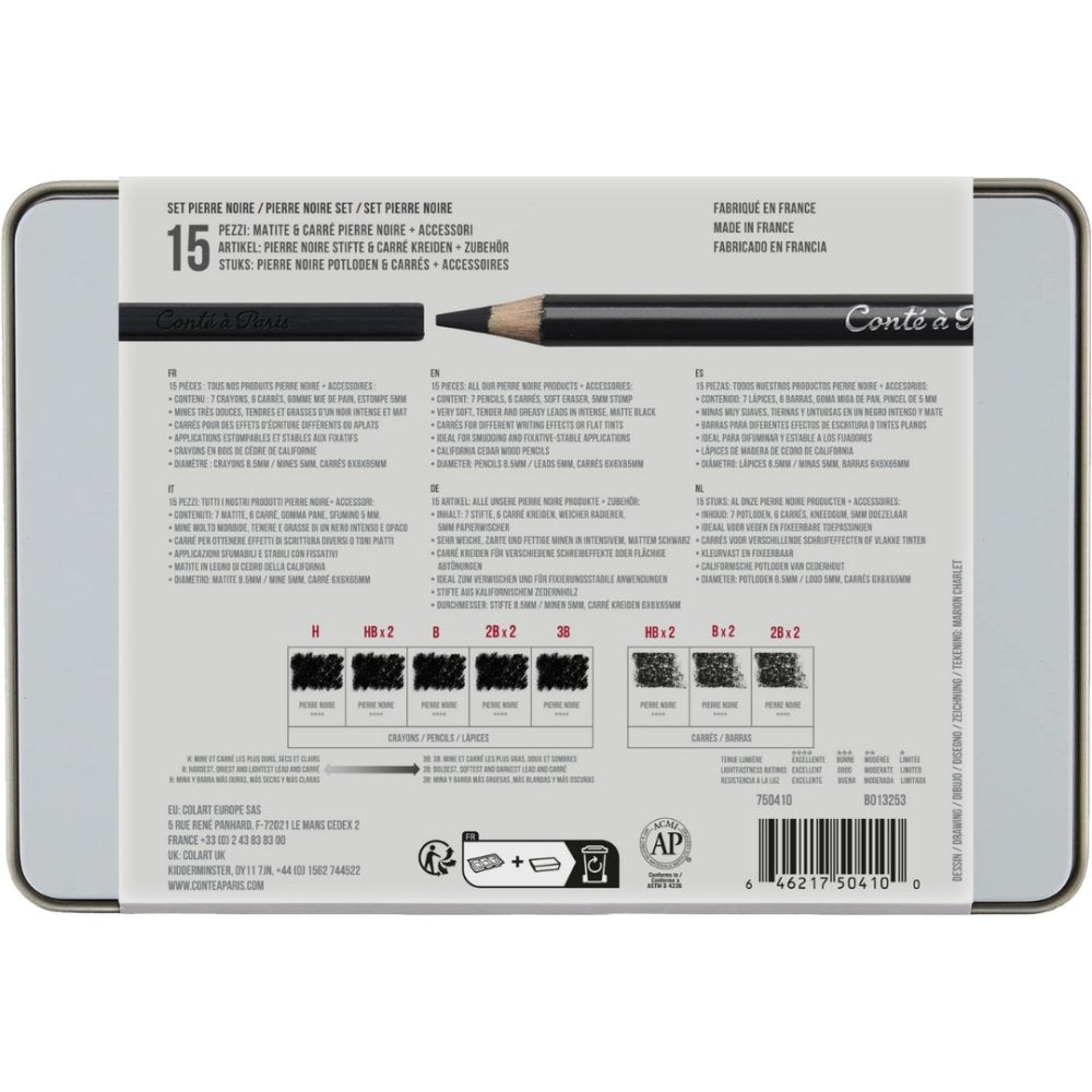 Conté à Paris Pierre Noire Tin Set