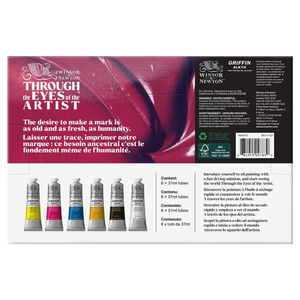 Winsor & Newton Griffin Oil Beginners Set 6x37ml