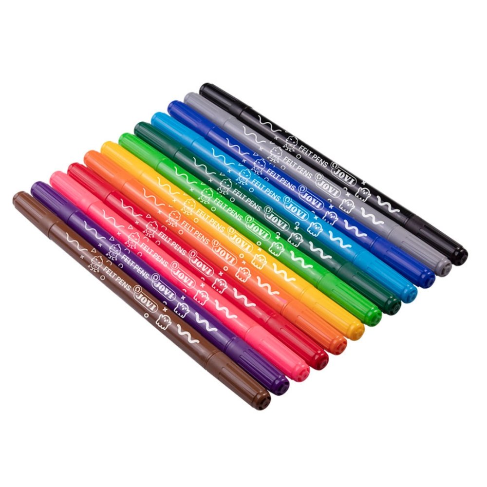 Jovi Washable Dual Felt-Tip Pens (Set of 12 Assorted Colours)