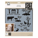 FolkArt Stencil 8.5x9.5 - Modern Toile