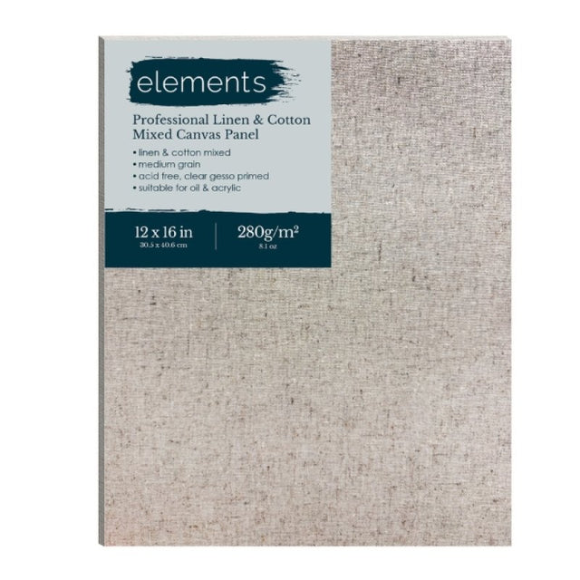 Elements Cotton/Linen Blend Canvas Board - 12"x16"
