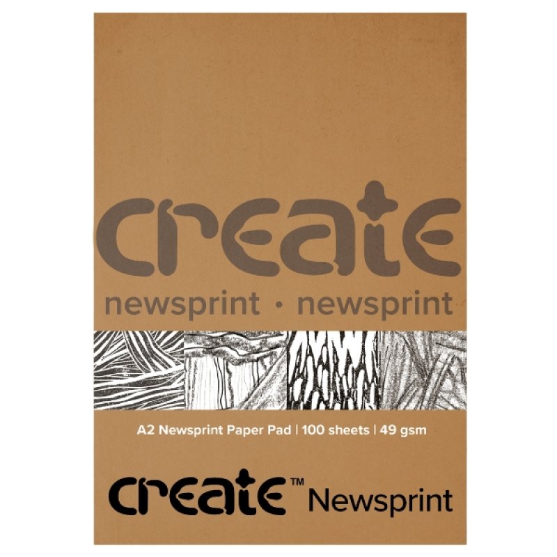Create Newsprint Paper Pad A2 49gsm (100 Sheets)