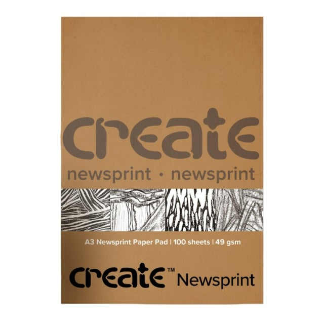 Create Newsprint Paper Pad A3 49gsm (100 Sheets)