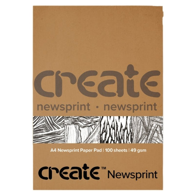 Create Newsprint Paper Pad A4 49gsm (100 Sheets)