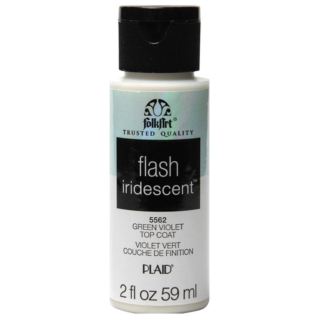 FolkArt Flash Iridescent Top Coat 59ml - Green Violet