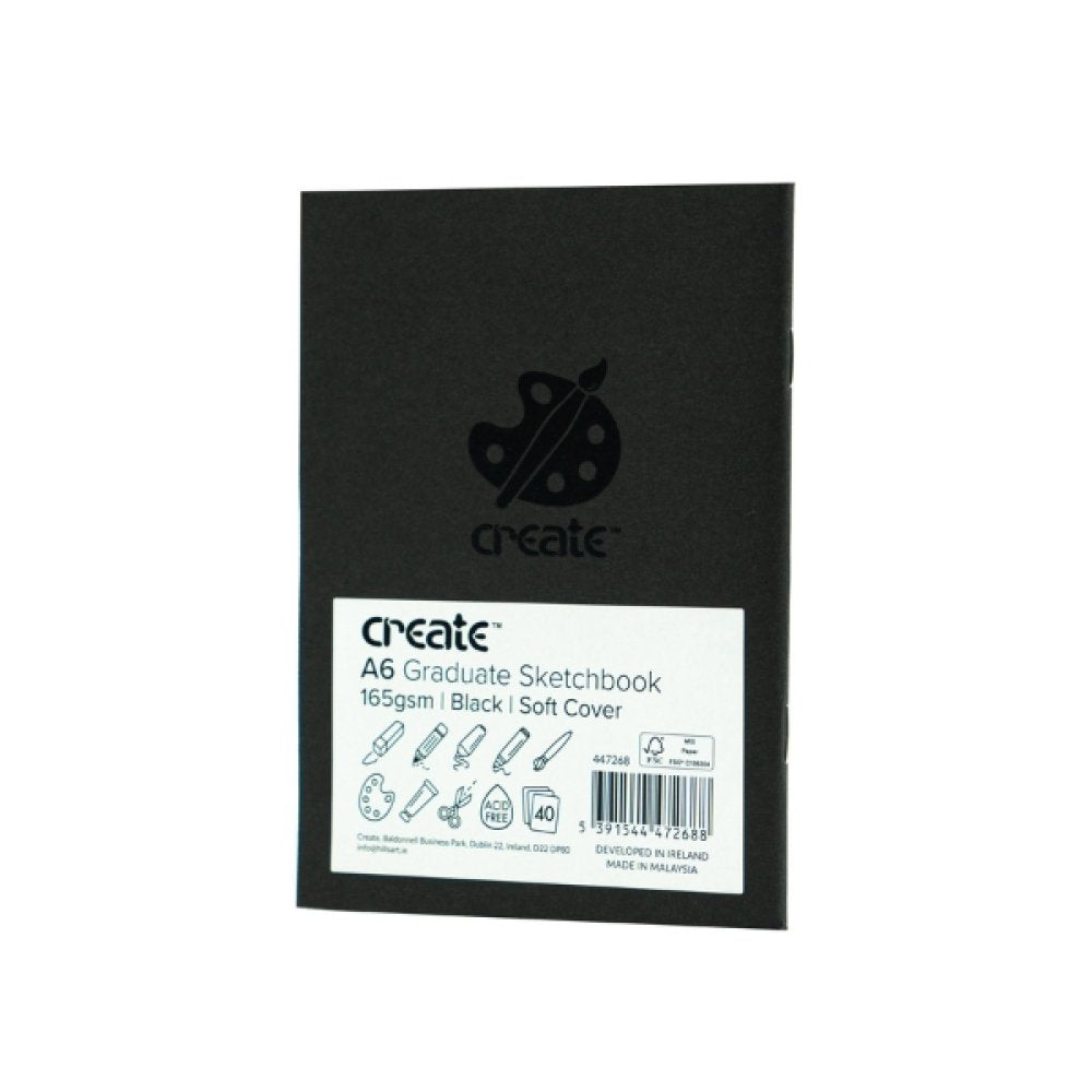 Create A6 Graduate Sketching Pad Black