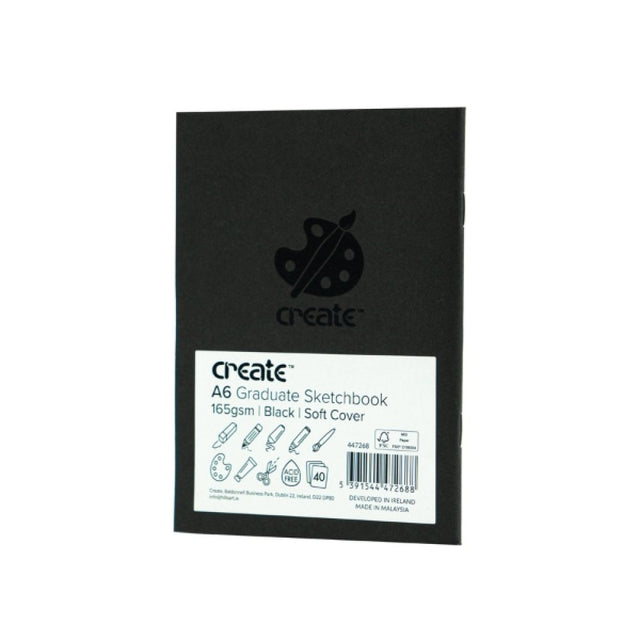 Create A6 Graduate Sketching Pad Black