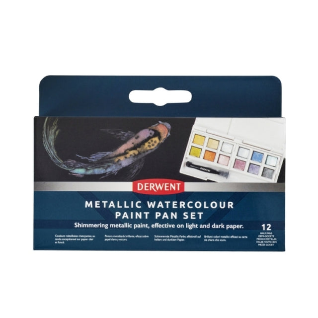 Derwent Metallic Watercolour Paint Palette (12 Pans)