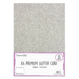 Dovecraft A4 Premium Glitter Card 300gsm - Silver (10 Sheets)