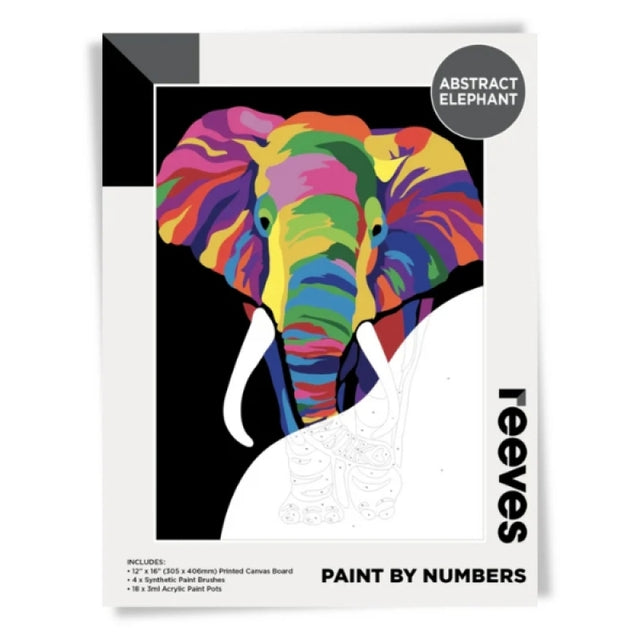 Reeves Paint By Numbers Set 12x16 - Abstract Elephant