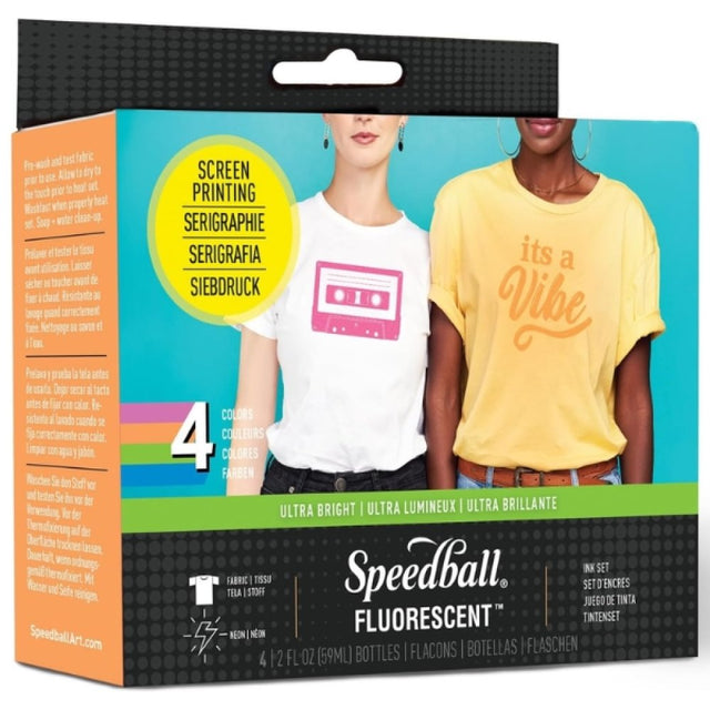Speedball Fabric Inks Set - Fluorescent Colours