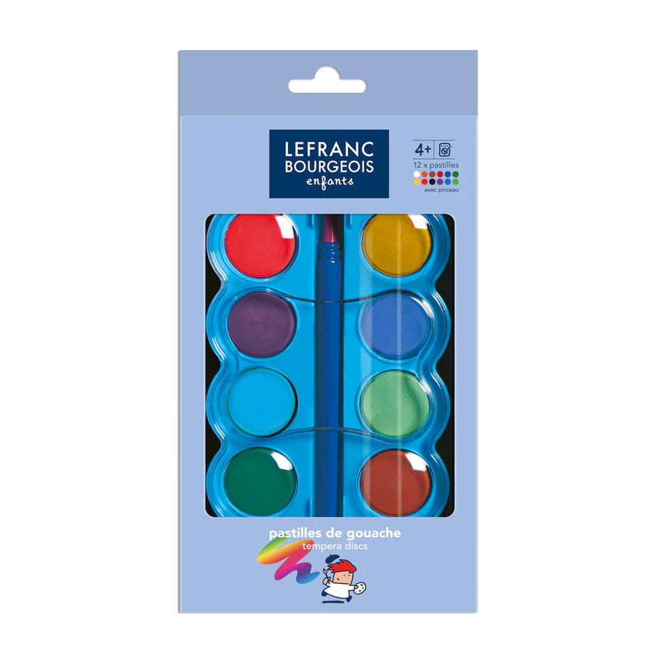 Lefranc Bourgeois Gouache Paint with Brush (12 Pack)