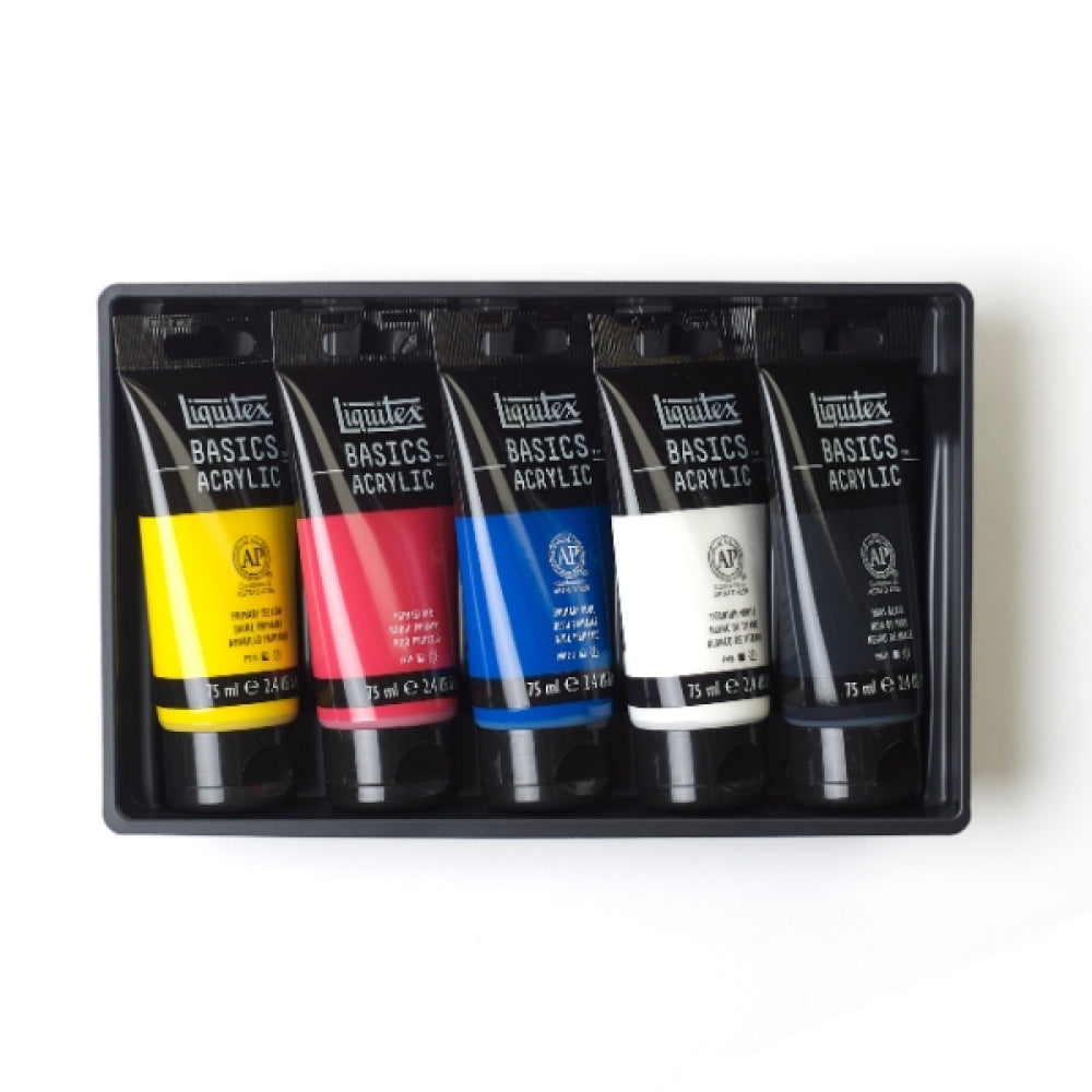 Liquitex Basics Acrylic Paint Set (5x75ml)