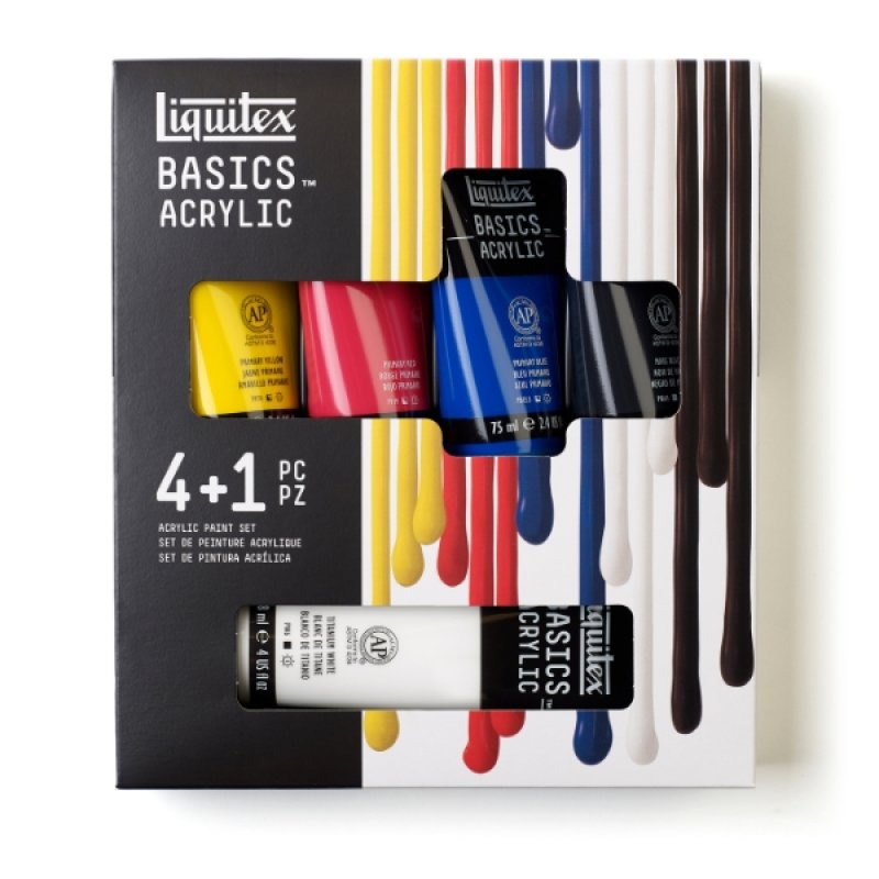 Liquitex Basics Acrylic Paint Set (4x75ml + 1x118ml)