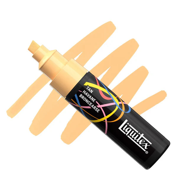 Liquitex paint marker with tan color swatches on a white background