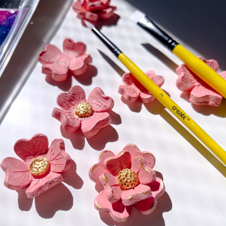 Create Yellow Long Handle Acrylic Brush Set (Pack of 12)
