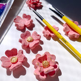 Create Yellow Long Handle Acrylic Brush Set (Pack of 12)