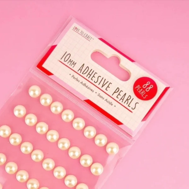 Love to Craft Adhesive Pearls 10mm - Ivory (88 Pack)