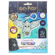 Crystal Art Bag Charm packaging featuring a Harry Potter owl design on a blue and purple background.