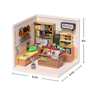 Rolife Fascinating Book Store Plastic DIY Miniature House Kit