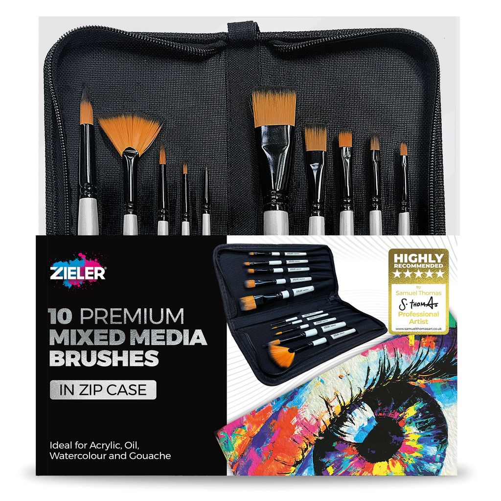 Zieler Premium Brush Zip Case - Set of 10