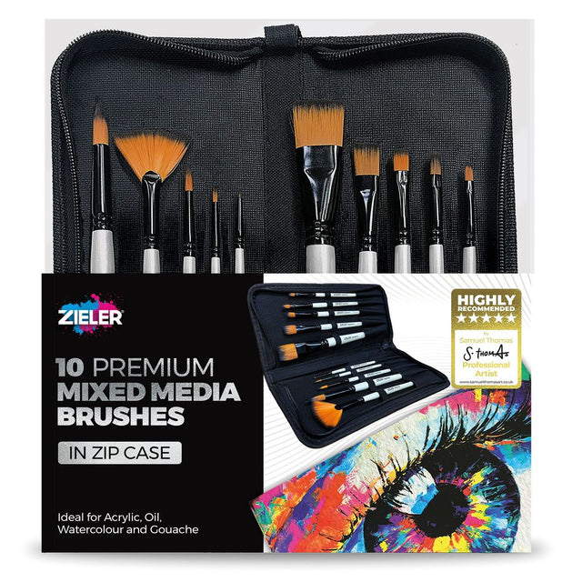 Zieler Premium Brush Zip Case - Set of 10