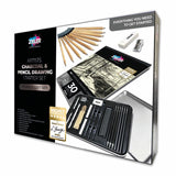 Zieler Artists Charcoal & Pencil Drawing Starter Set (24 Pieces)