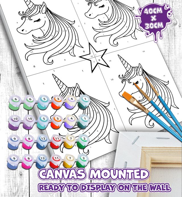 Paint By Numbers Kit - Unicorn Pop Art