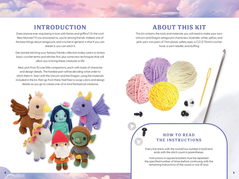 Fantasy Creatures Crochet Kit & Book