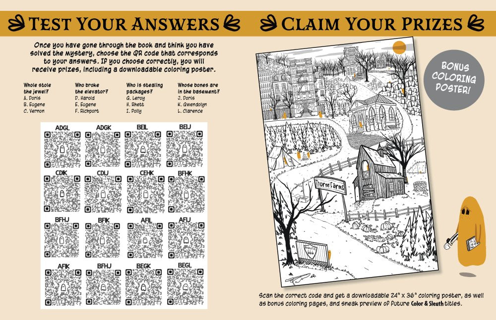 Colour & Sleuth: Haunted City - A Spooky Colouring Mystery Book