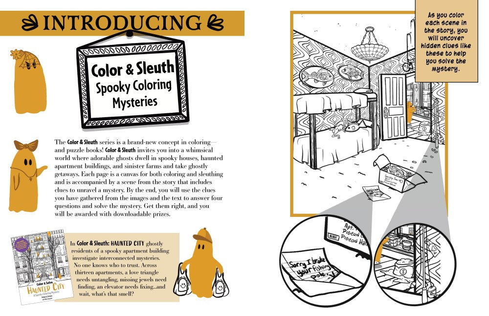 Colour & Sleuth: Haunted City - A Spooky Colouring Mystery Book