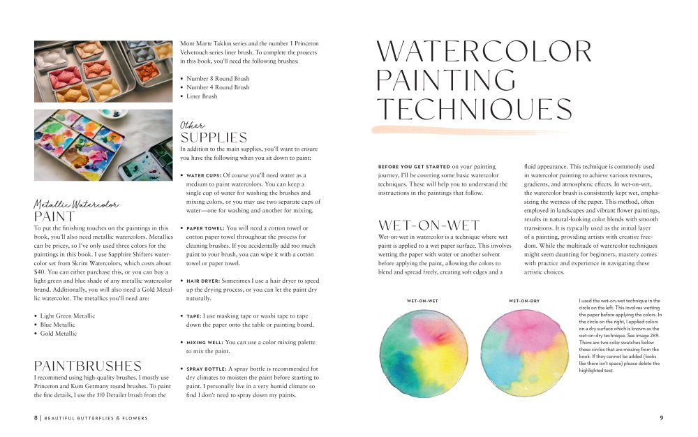 Watercolor This Book: Beautiful Butterflies & Flowers