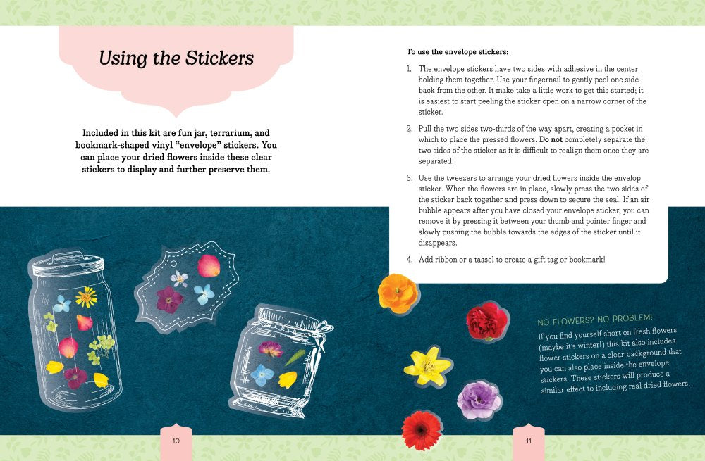 Beautiful Botanicals Pressed Flower Crafts Kit & Book