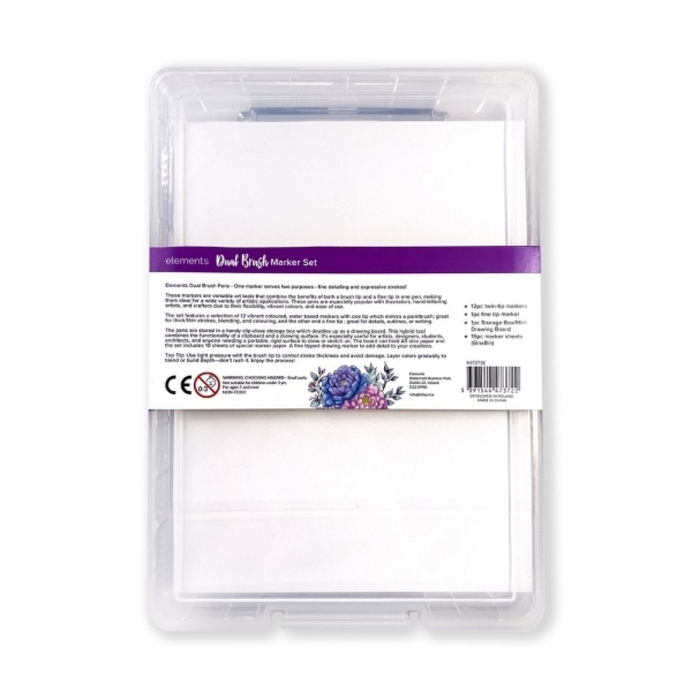 Elements Dual Brush Tip Markers Set (30 Pieces)