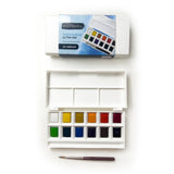 Elements Watercolour 12 Half Pan Set with Mini Brush