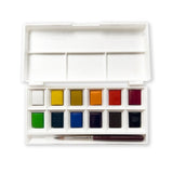 Elements Watercolour 12 Half Pan Set with Mini Brush