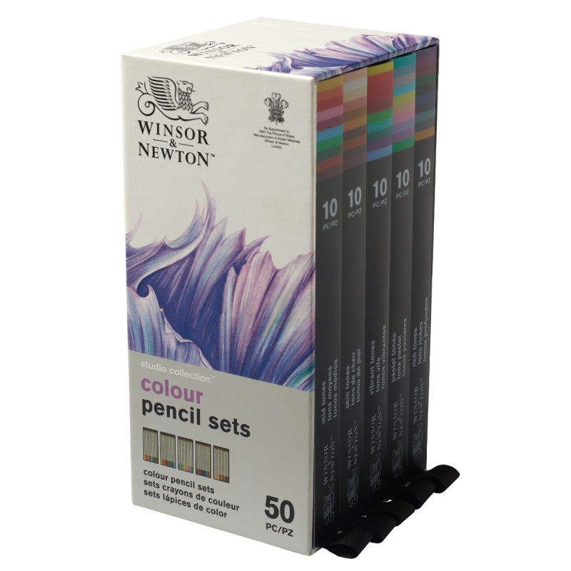 Winsor & Newton Studio Pencil Collection - Colour Pencil Set (50 Pieces)