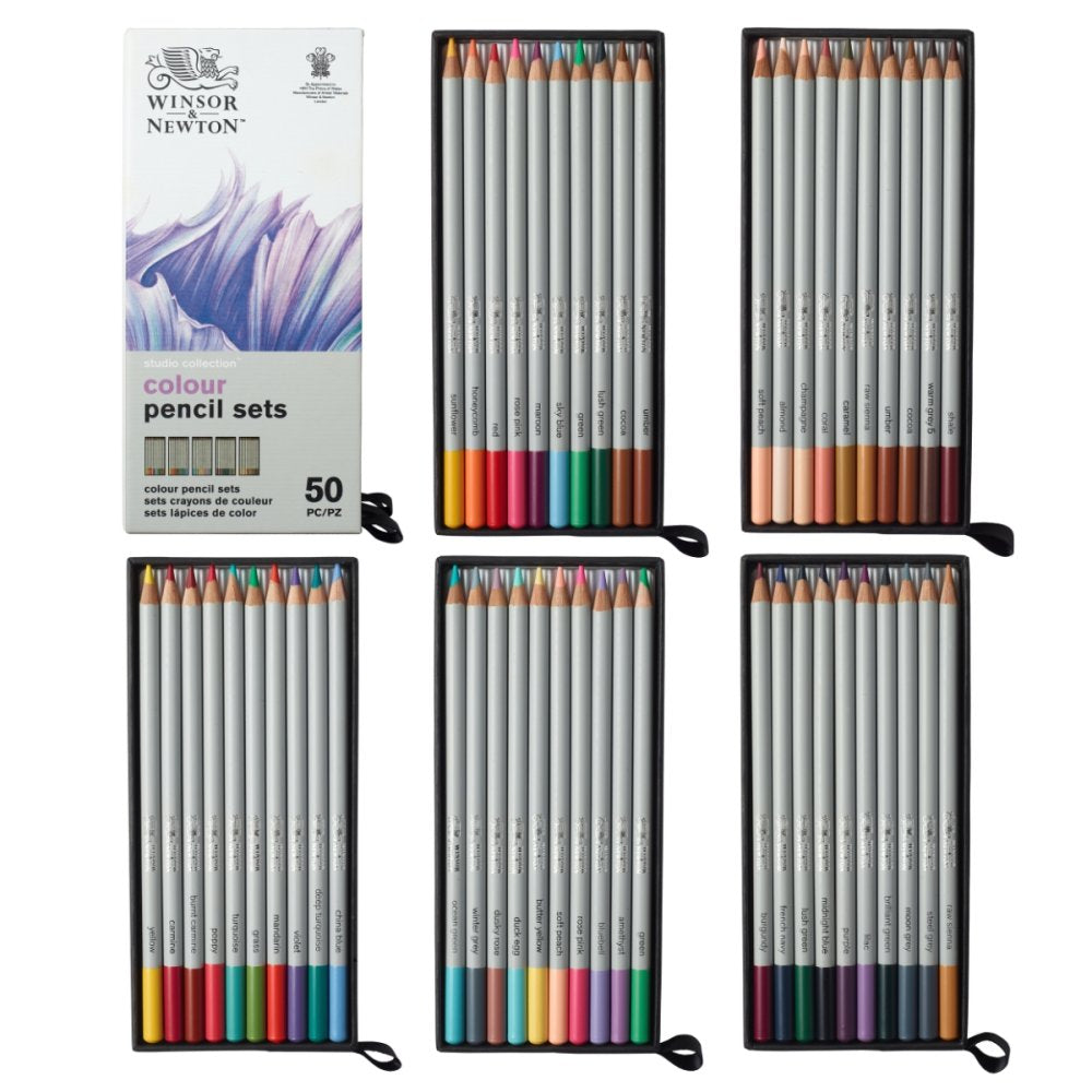 Winsor & Newton Studio Pencil Collection - Colour Pencil Set (50 Pieces)