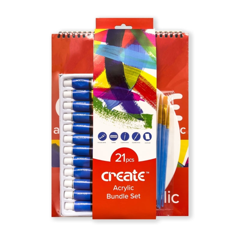 Create Acrylic Paint Bundle (21 Piece Set)