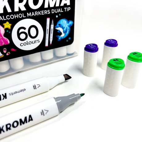 Elements Kroma Alcohol Markers Box Set (60 Pieces)