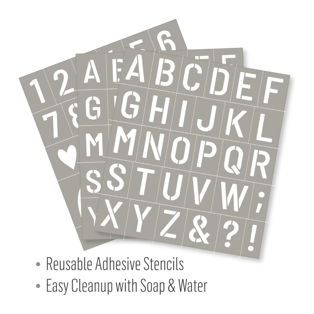 FolkArt Adhesive Stencils - Block Letters (3 Pieces)