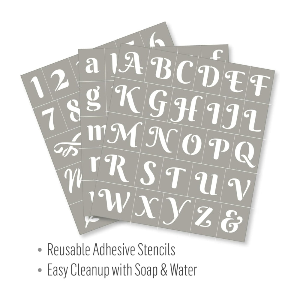 FolkArt Adhesive Stencils - Script Letters