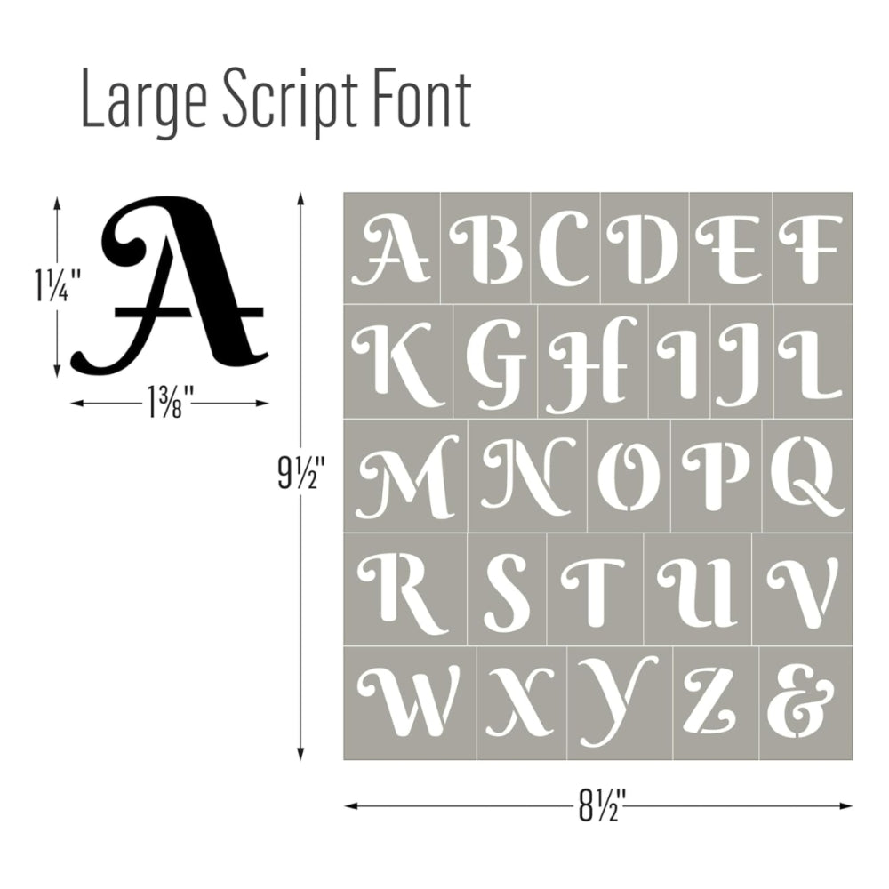 FolkArt Adhesive Stencils - Script Letters