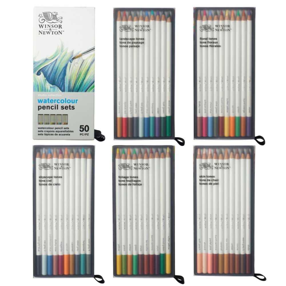 Winsor & Newton Studio Pencil Collection - Watercolour Pencil Set (50 Pcs)