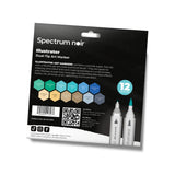 Spectrum Noir Illustrator Dual Tip Markers - Seascape (12 Pack)
