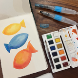 Elements Watercolour 12 Half Pan Set with Mini Brush