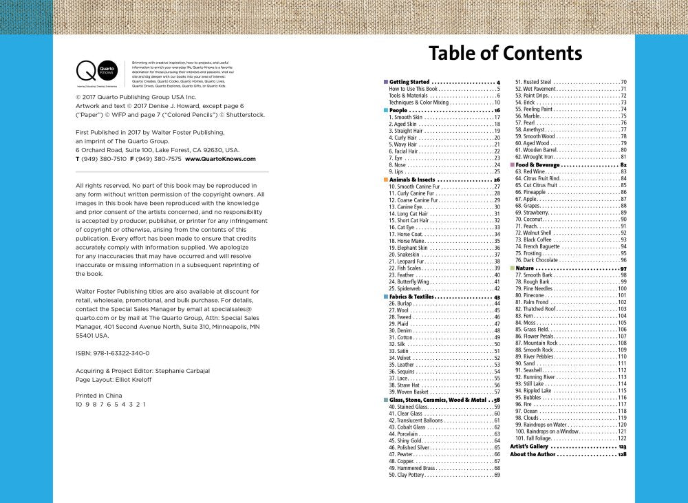 101 Textures in Colored Pencils Book