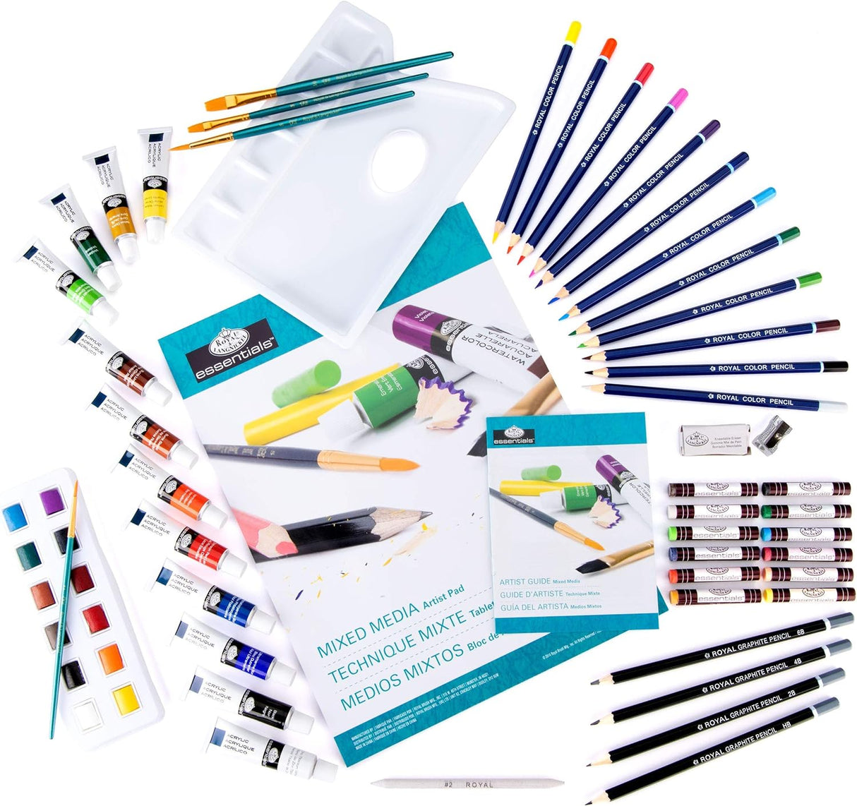 Mixed Media 63 Piece Premium Metal Art Case