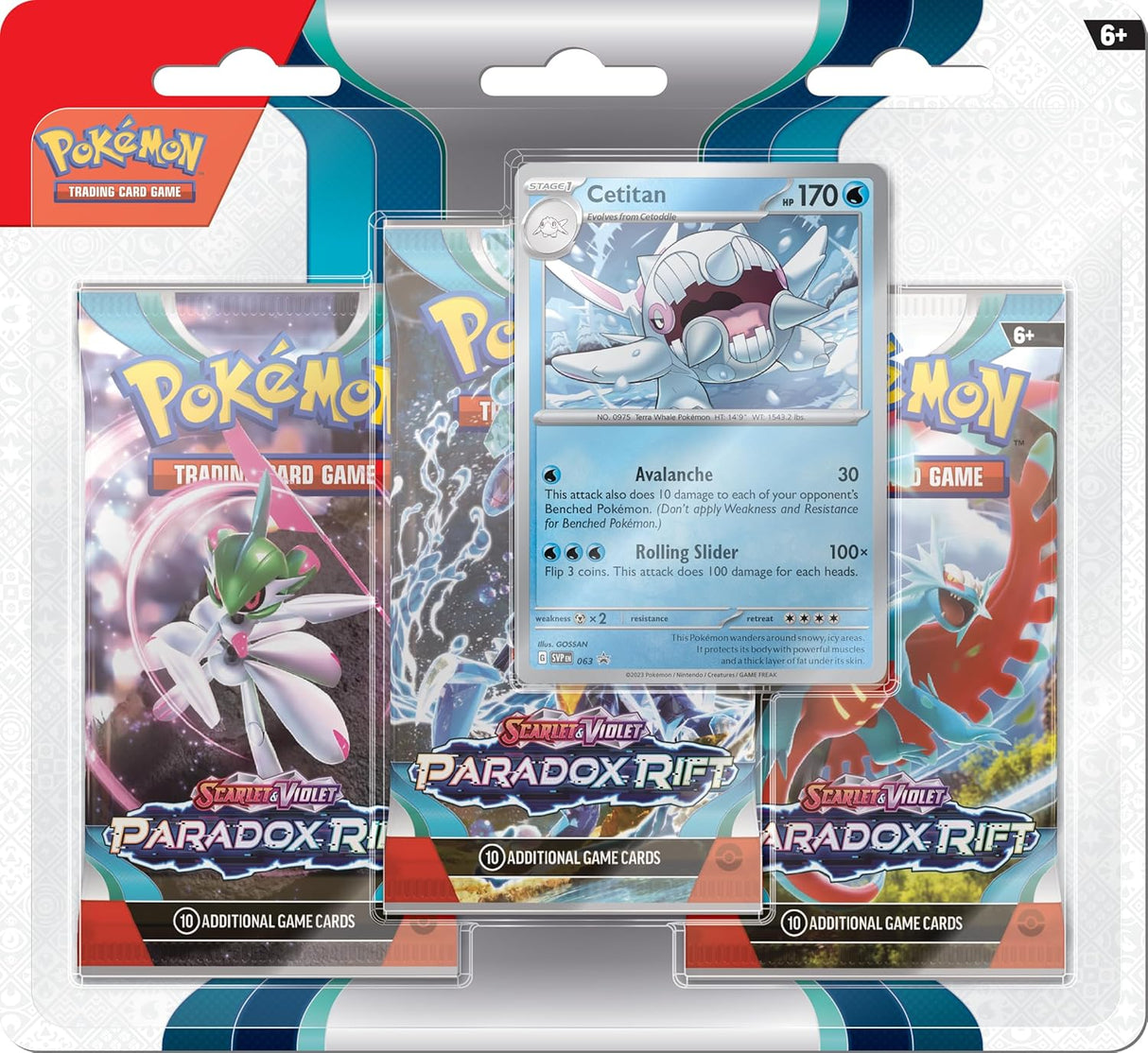 Pokémon TCG: Scarlet & Violet Paradox Rift - 3 Pack Blister Cetitan